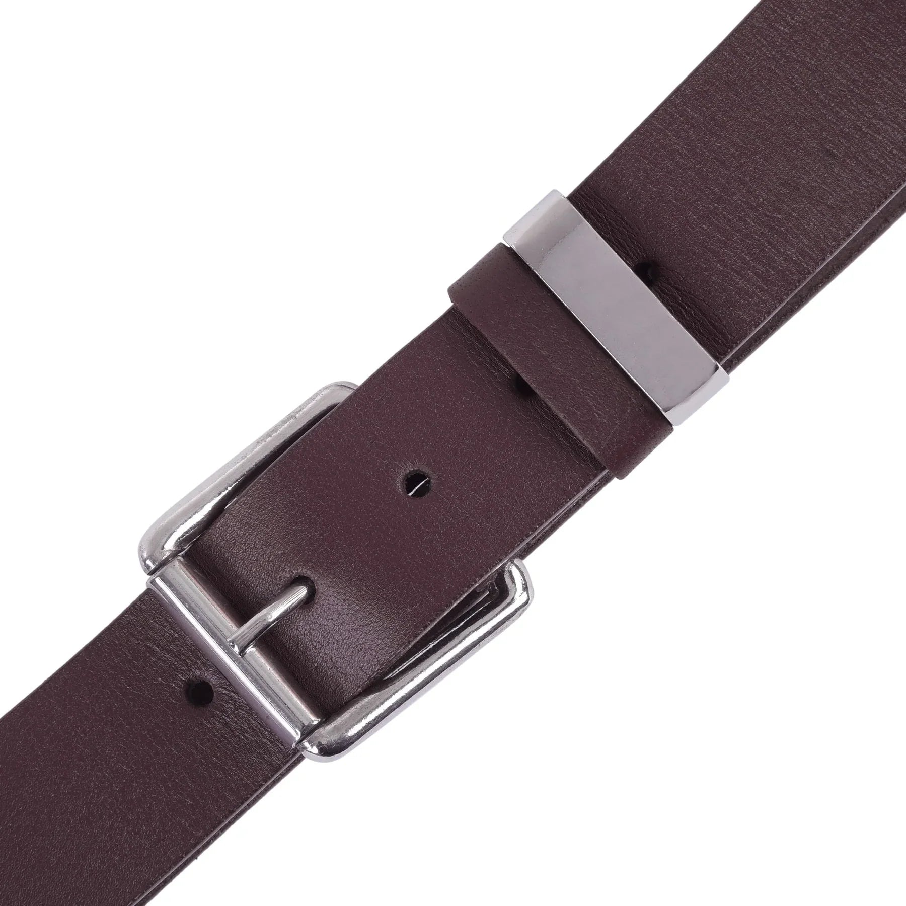 Men’s Genuine Top-Grain Leather Belt – 1.5" Wide with Silver Roller Buckle for Work & Casual Wear