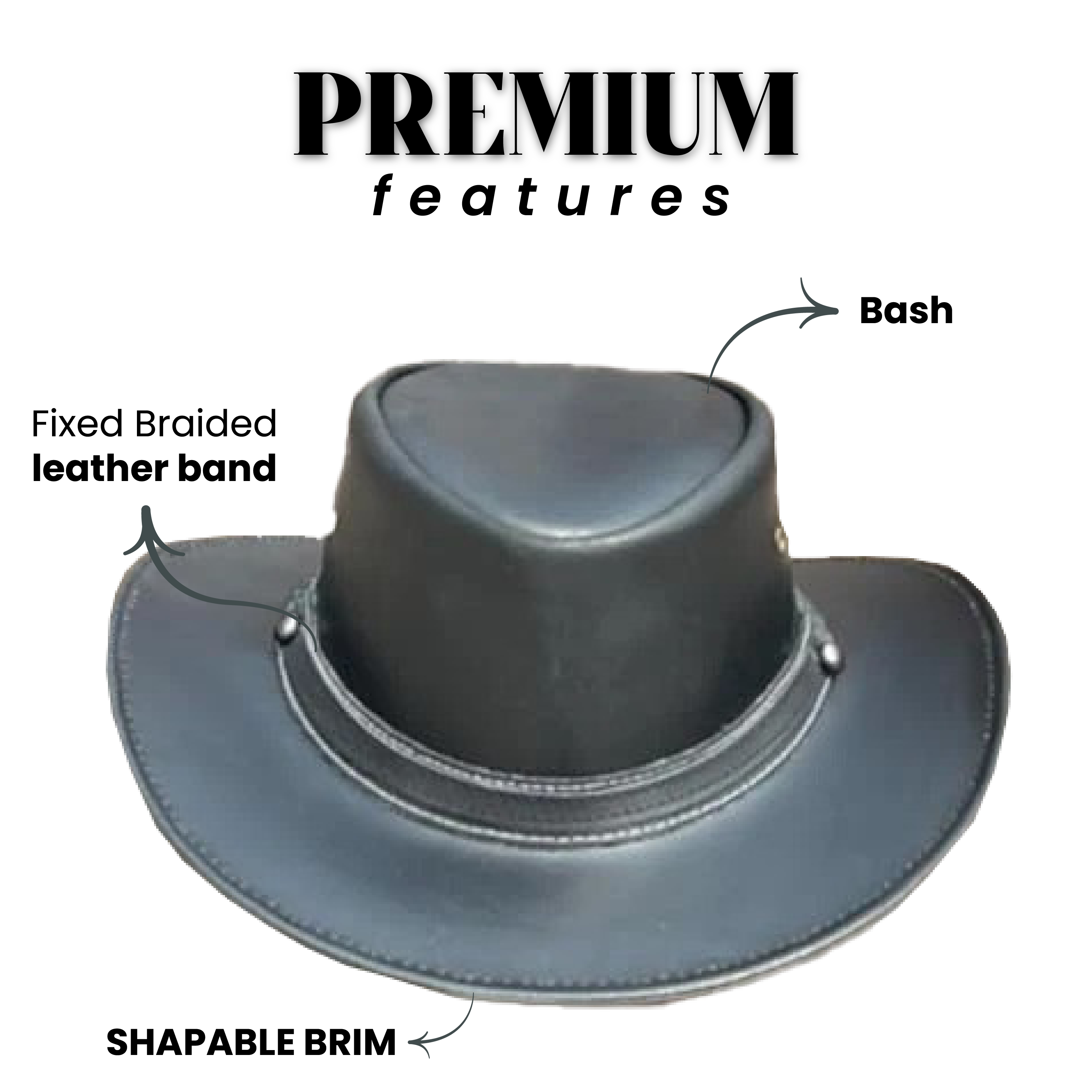 Falcon Suede Black Leather Cowboy Hat for Men - Stylish Women's Cowgirl Hat with Decorative Band