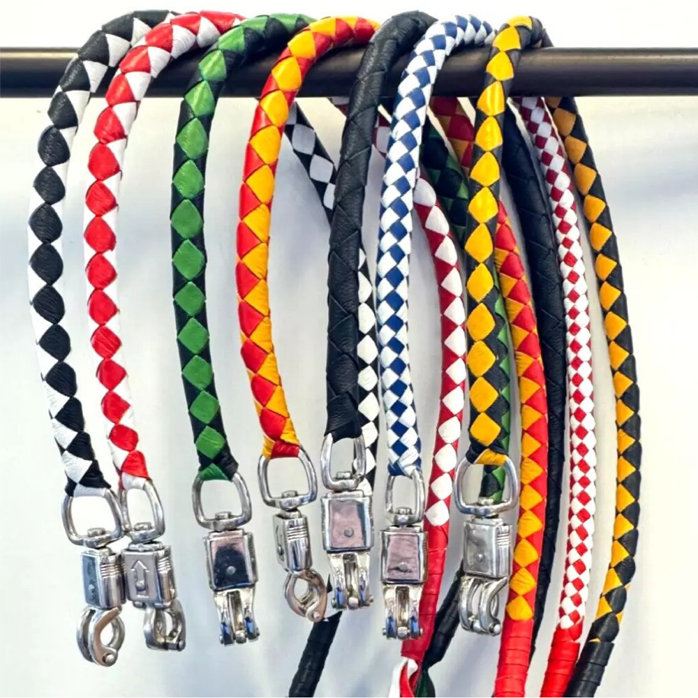 Unleash Your Biker Swagger: 42" Black & Olive Get Back Whip for Motorcycle Enthusiasts