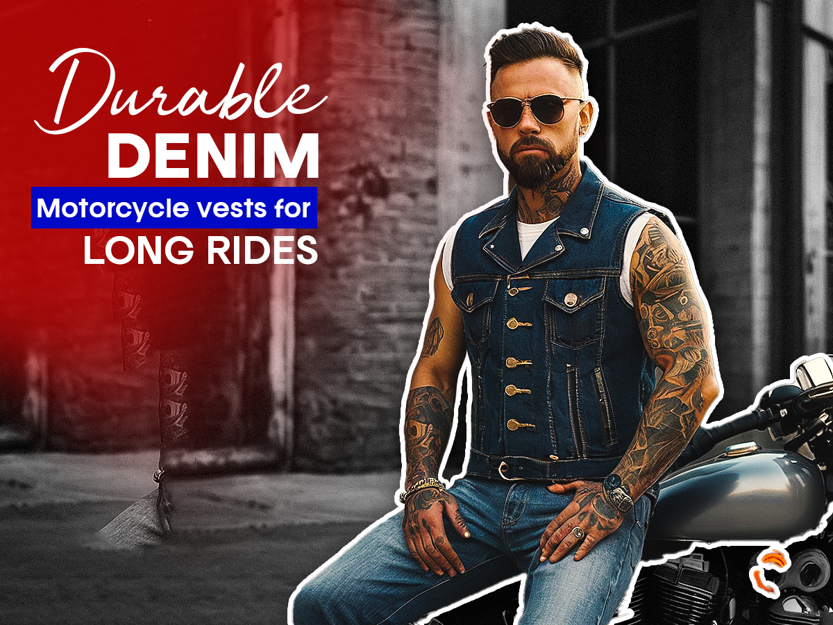 Durable Denim Motorcycle Vests for Long Rides