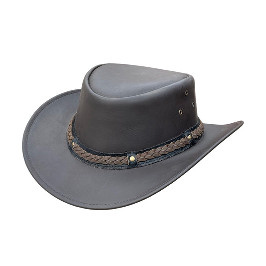 Falcon Suede Men's Authentic Leather Cowboy Hat – Classic Cowgirl Hat with Braided Band & Removable Chinstrap