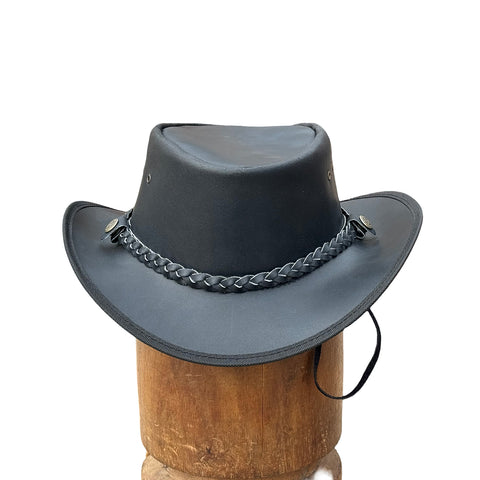Falcon Suede Men's Shapeable Brim Cowboy Hat – Sleek Black Western Hat with Detachable Braided Band