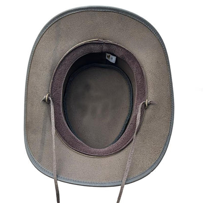 Falcon Suede Men's Authentic Leather Cowboy Hat – Classic Cowgirl Hat with Braided Band & Removable Chinstrap