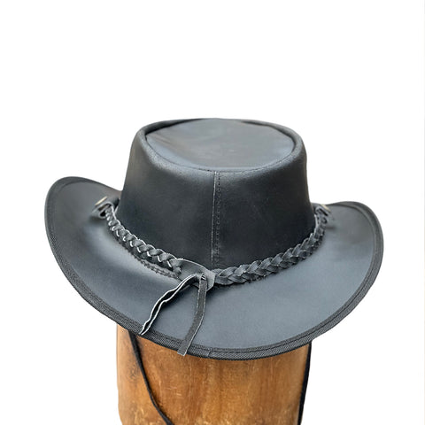 Falcon Suede Men's Shapeable Brim Cowboy Hat – Sleek Black Western Hat with Detachable Braided Band