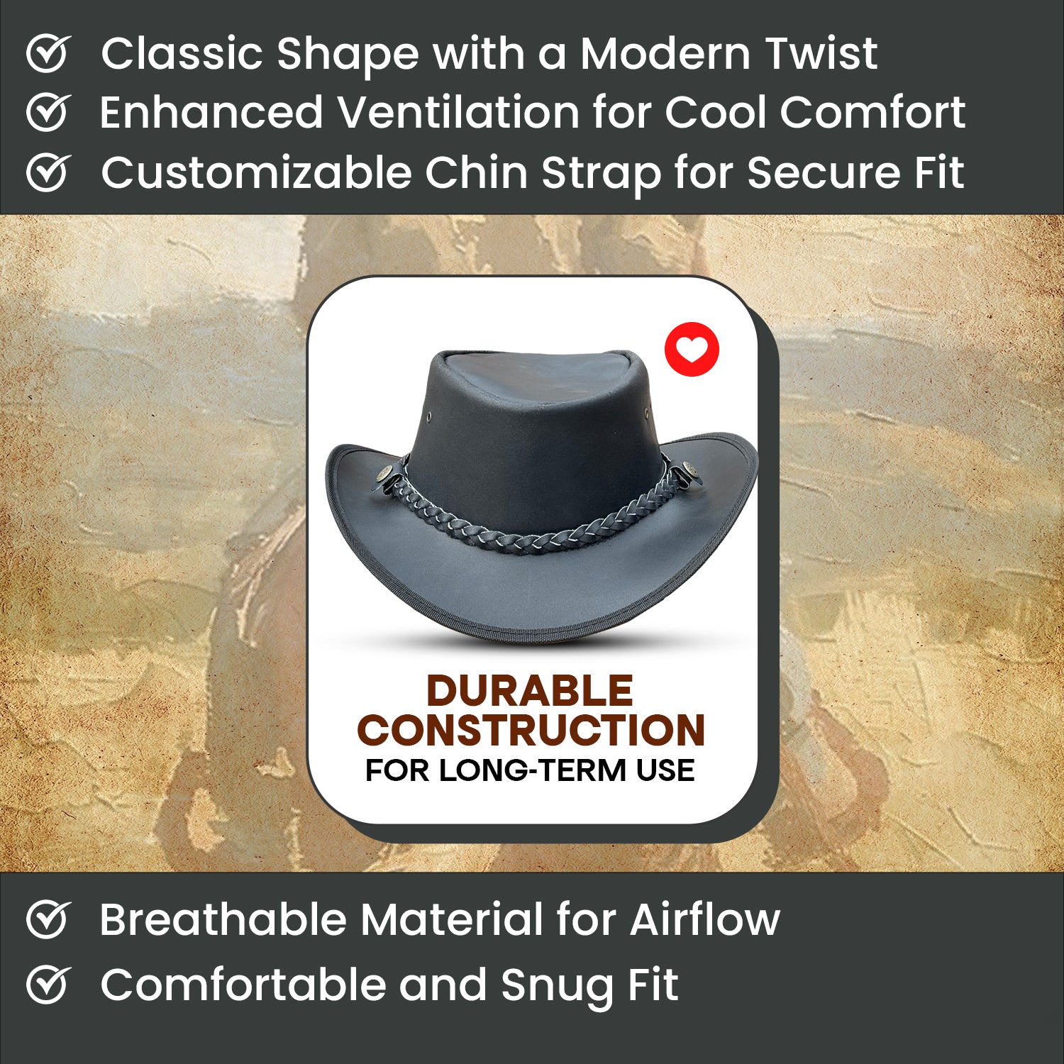 Falcon Suede Men's Shapeable Brim Cowboy Hat – Sleek Black Western Hat with Detachable Braided Band