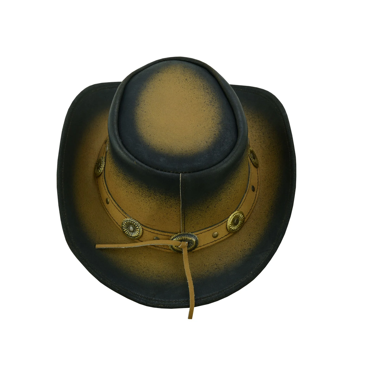 Kids’ "Little Marshal" Leather Hat – Smoke-Edged "Old Faithful" Style for Adventure & Play