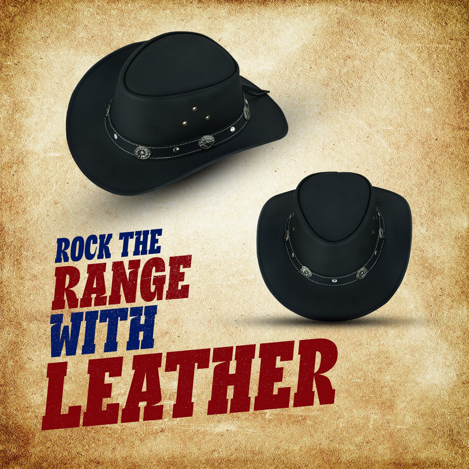 leather cowboy hat