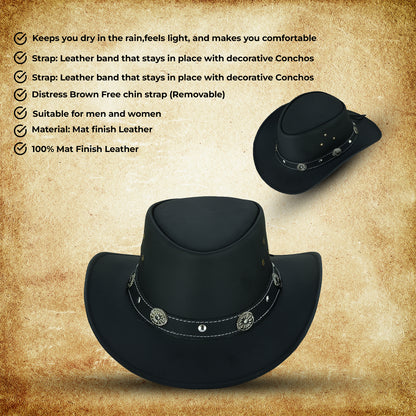 leather cowboy hat