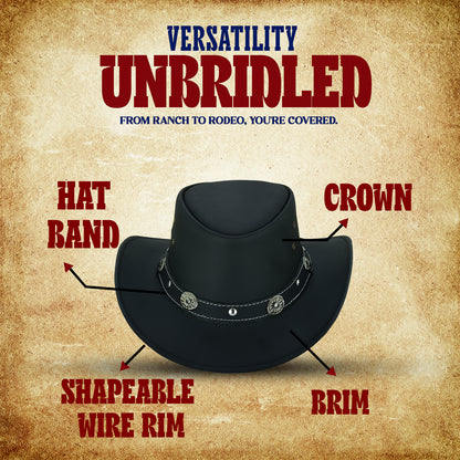 leather cowboy hat