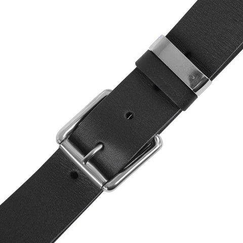 Men’s Genuine Top-Grain Leather Belt – 1.5" Wide with Silver Roller Buckle for Work & Casual Wear