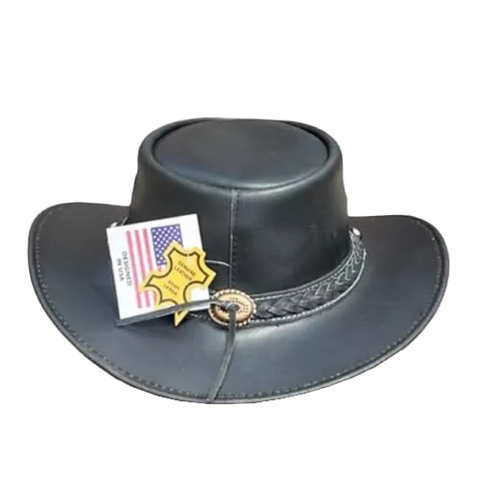 Falcon Suede Black Leather Cowboy Hat for Men - Stylish Women's Cowgirl Hat with Decorative Band