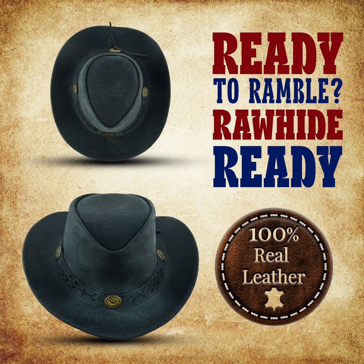 leather cowboy hats