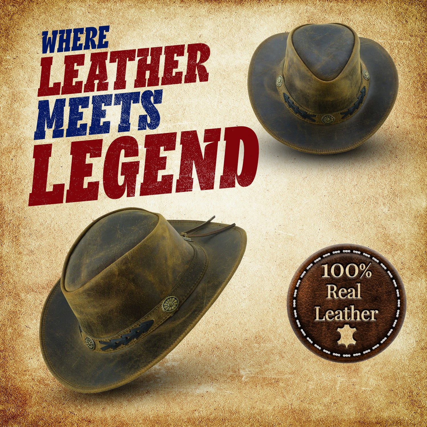 leather cowboy hats