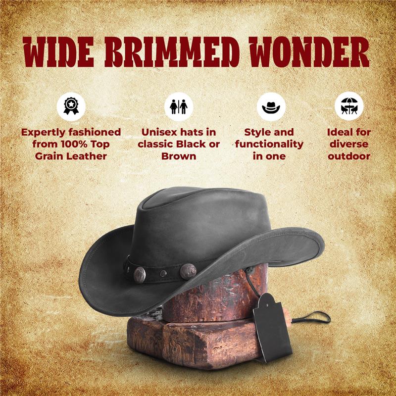 Shop brown Leather Hat - The Perfect Western Cowboy Hat for Both Men and Women