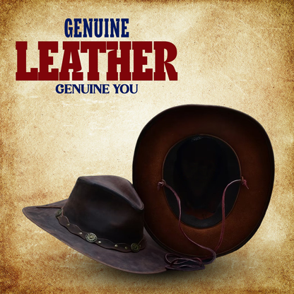 Leather Cowboy Hat for Men and Women - Deadwood Style