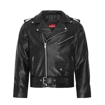 Men’s Real Leather Motorcycle Jacket – Classic Brando Biker Style in Premium Genuine Leather