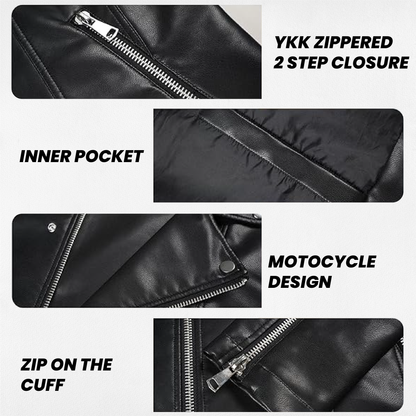 Men’s Real Leather Motorcycle Jacket – Classic Brando Biker Style in Premium Genuine Leather