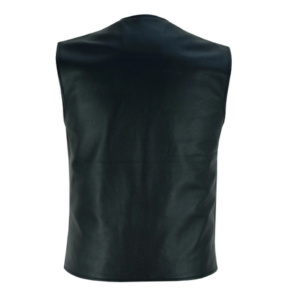 Men's Black Classic Vest with 10 Pockets, Snap Front and Gun Pockets on Side Panels