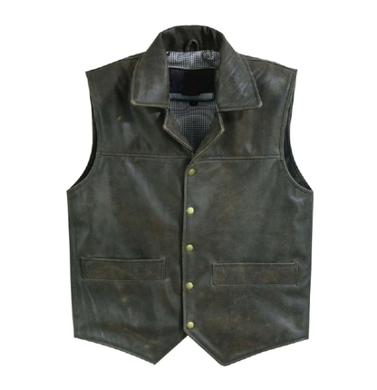 Falcon Suede Distressed Leather Vest – Premium Men’s Biker Vest