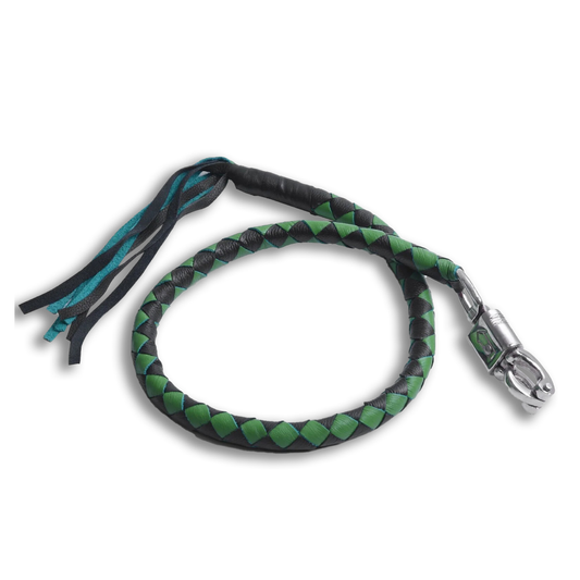 Unleash Your Biker Swagger: 42" Black & Olive Get Back Whip for Motorcycle Enthusiasts