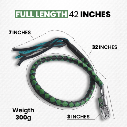 Unleash Your Biker Swagger: 42" Black & Olive Get Back Whip for Motorcycle Enthusiasts