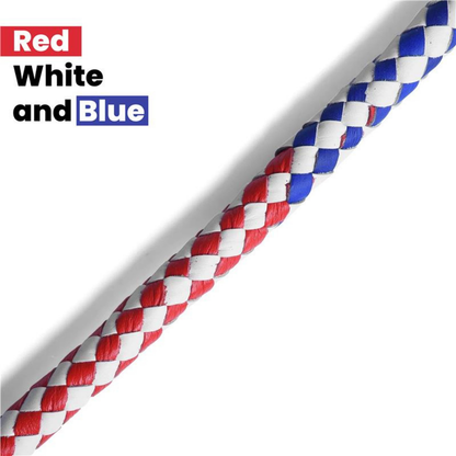 Ride with Pride: Falcon suede’s 42" Red, White, and Blue Biker Motorcycle Leather Whip